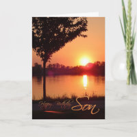 Cumpleaños de la puesta del sol para el hijo