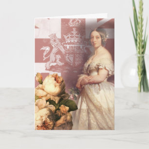 Tarjeta Cumpleaños de la reina Victoria del vintage feliz