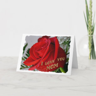 Tarjeta Cumpleaños de la Rosa Roja - Te amo, mamá