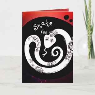 Tarjeta Cumpleaños de la Serpiente de Fuego