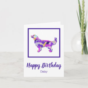Tarjeta Cumpleaños de la Silihuette de perro de Golden Ret