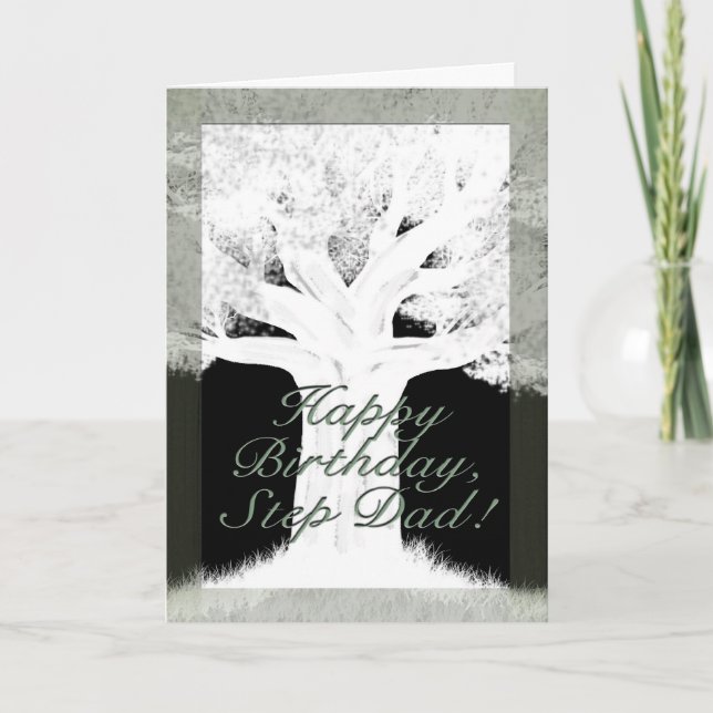Tarjeta Cumpleaños de la silueta de árbol (Anverso)