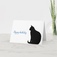 Cumpleaños de la silueta de gato negro