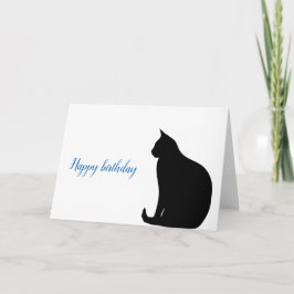Tarjeta Cumpleaños de la silueta de gato negro