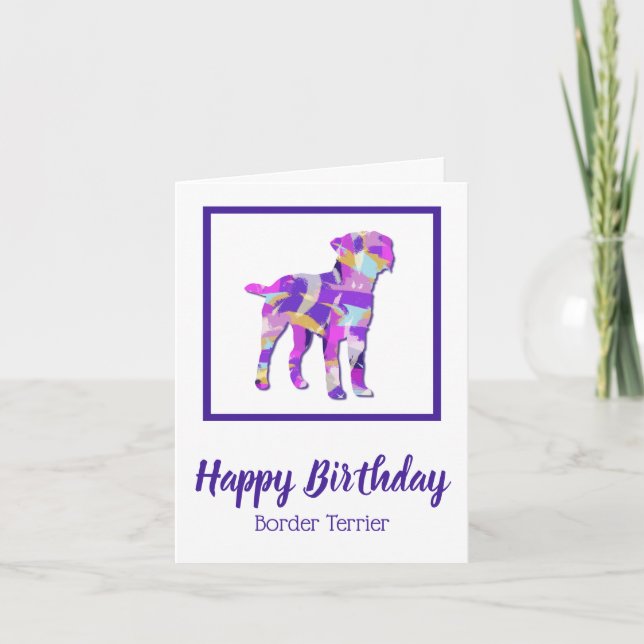 Tarjeta Cumpleaños de la silueta de perro del territorio f (Anverso)