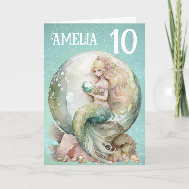 Tarjeta Cumpleaños de la sirena (Anverso)