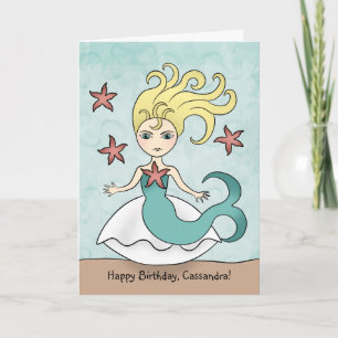 Tarjeta Cumpleaños de la sirena personalizada