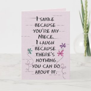 Tarjeta Cumpleaños de la sobrina con la carta de las flore