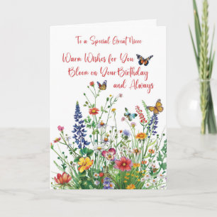 Tarjeta Cumpleaños de la sobrina nieta Amor en flor Flores