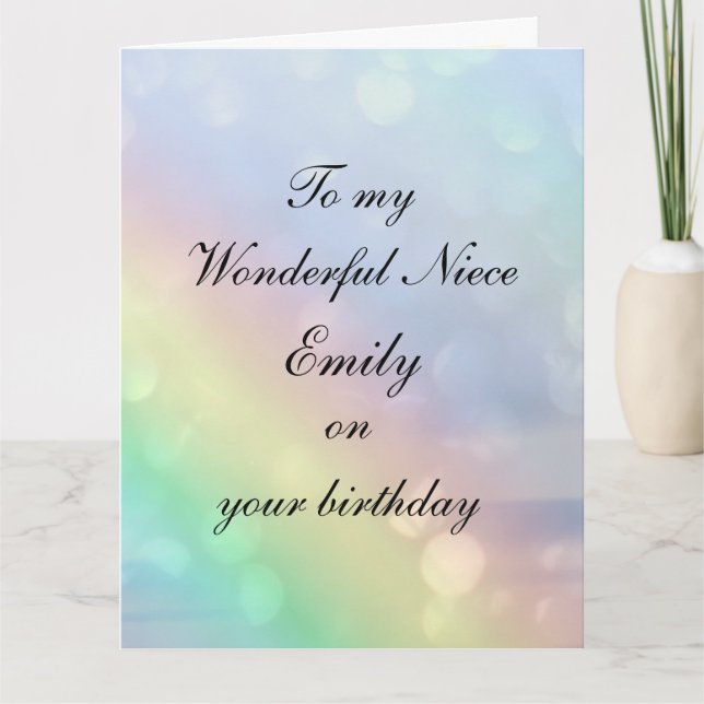 Tarjeta Cumpleaños de la sobrina personalizada (Anverso)