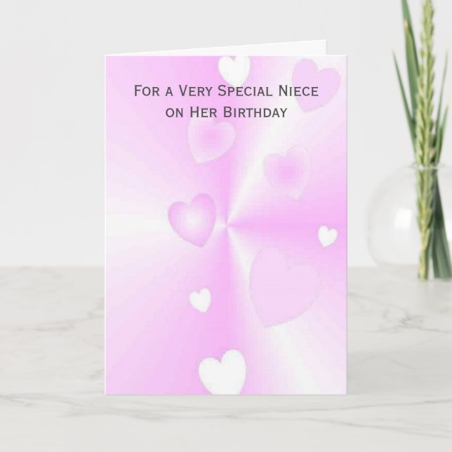 Tarjeta Cumpleaños de la sobrina personalizada del corazón (Anverso)