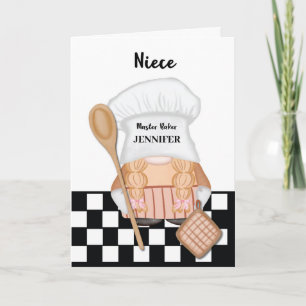 Tarjeta Cumpleaños de la sobrina Whimsical Gnome Baker Bak