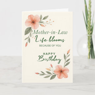 Tarjeta Cumpleaños de la Suegra Flores de Vida en Flor