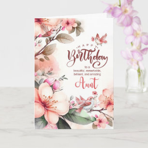 Tarjeta Cumpleaños de la Tía Botánico Magnolias Melocotón