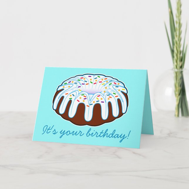 Tarjeta ¡Cumpleaños de la torta de Bundt! (Anverso)