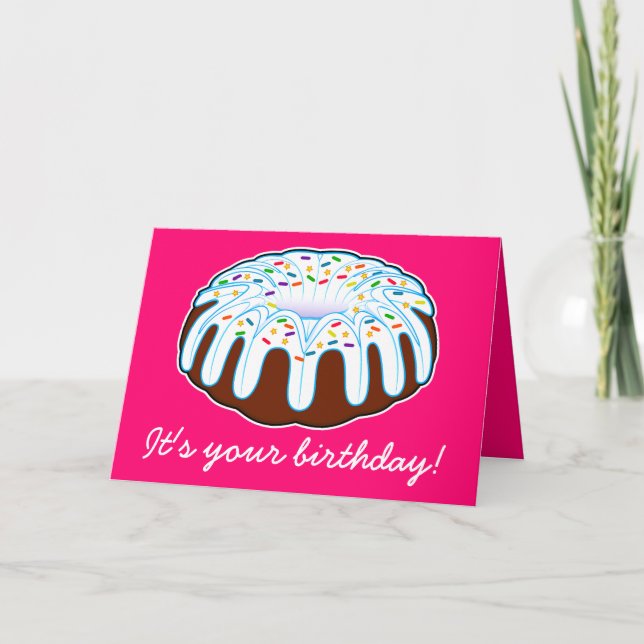 Tarjeta ¡Cumpleaños de la torta de Bundt! (Anverso)