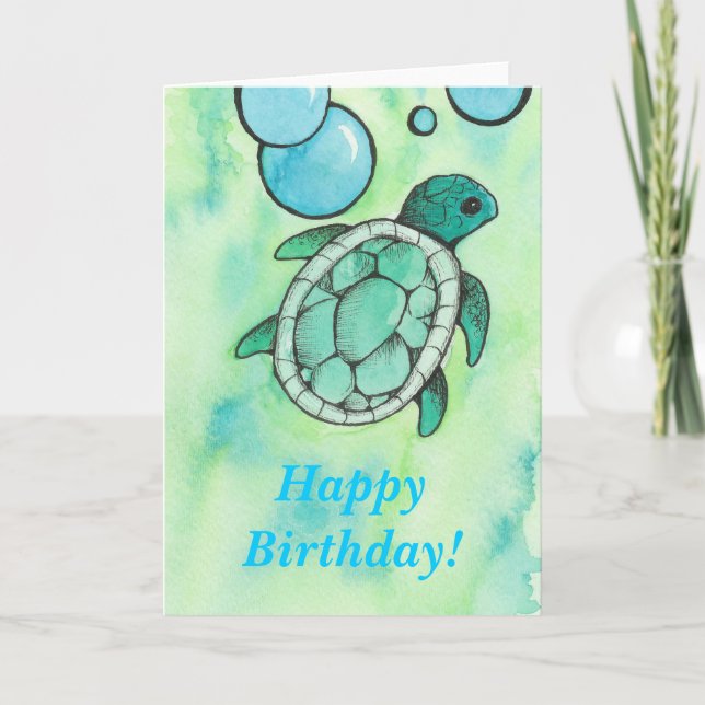 Tarjeta Cumpleaños de la tortuga (Anverso)