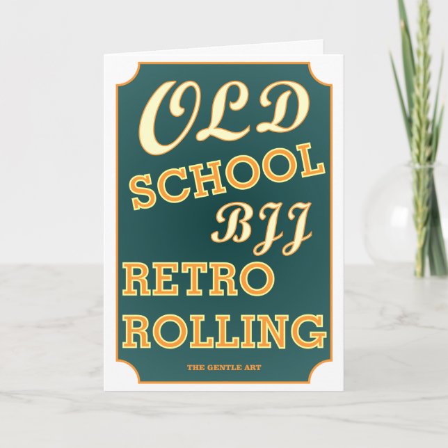 Tarjeta Cumpleaños de la vieja escuela BJJ Retro Rolling (Anverso)