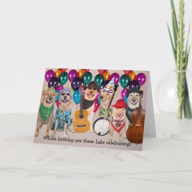 Tarjeta Cumpleaños de Laboratorio Feliz de personalizable (Anverso)