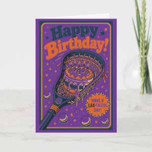 Tarjeta Cumpleaños de Lacrosse Divertido Humor Lax Deporte