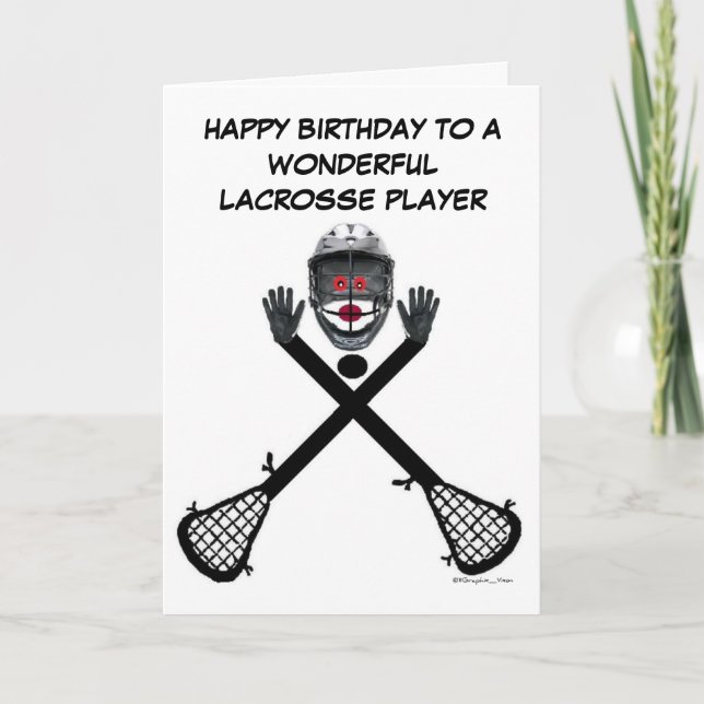 Tarjeta Cumpleaños de Lacrosse Player (Anverso)