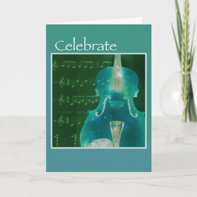 Tarjeta Cumpleaños de las cadenas musicales, moderno (Anverso)