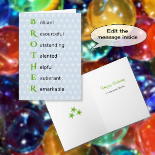 Tarjeta Cumpleaños de las estrellas de texto del hermano
