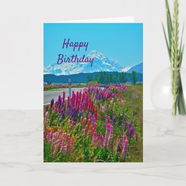 Tarjeta Cumpleaños de las Flores de Camino (Anverso)