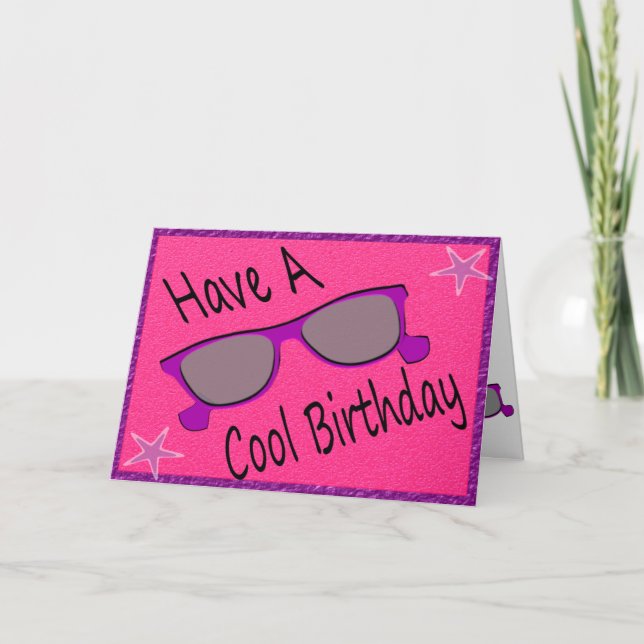 Tarjeta Cumpleaños de las gafas de sol (Anverso)