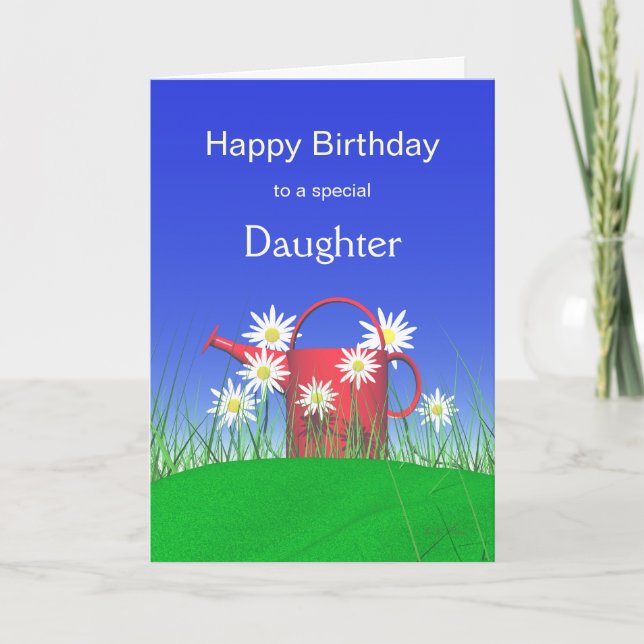 Tarjeta Cumpleaños de las hijas y lata de agua (Anverso)