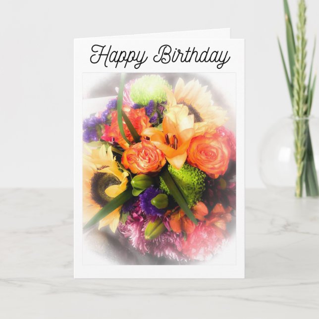 Tarjeta Cumpleaños de las hojas de otoño (Anverso)