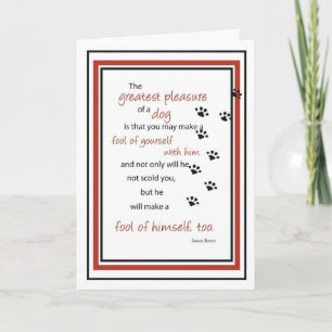 Tarjeta Cumpleaños de las huellas de la cita del perro