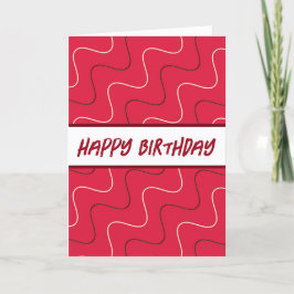 Tarjeta Cumpleaños de las líneas de estilo moderno rojo de