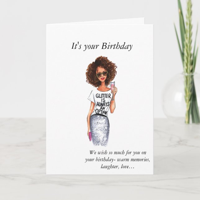 Tarjeta Cumpleaños de las mujeres afroamericanas (Anverso)