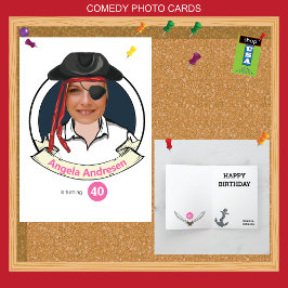 Tarjeta Cumpleaños de las mujeres piratas 40° Divertido ag