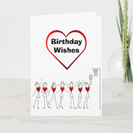 Tarjeta Cumpleaños de las posiciones de Netball Heart