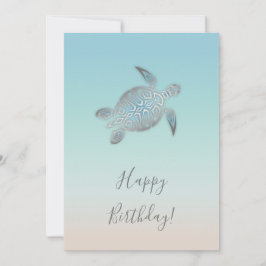 Tarjeta Cumpleaños de las tortugas marinas de plata