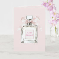 Cumpleaños de lazo de botella de perfume rosa boni