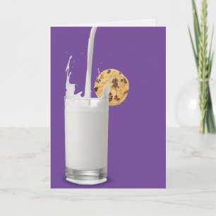 Tarjeta cumpleaños de leche y galletas