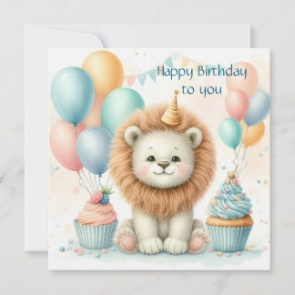 Tarjeta Cumpleaños de León lindo Personalizar Personalizad