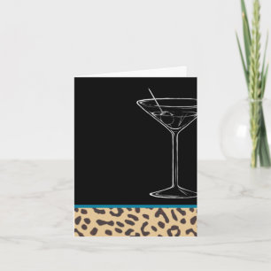 Tarjeta cumpleaños de leopardo martini