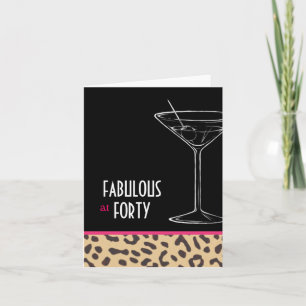 Tarjeta cumpleaños de leopardo martini