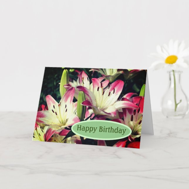 Tarjeta Cumpleaños de Lily Flowers (Planta pequeña)