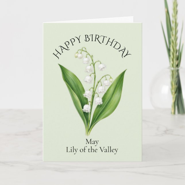 Tarjeta Cumpleaños de lirio de mayo (Anverso)