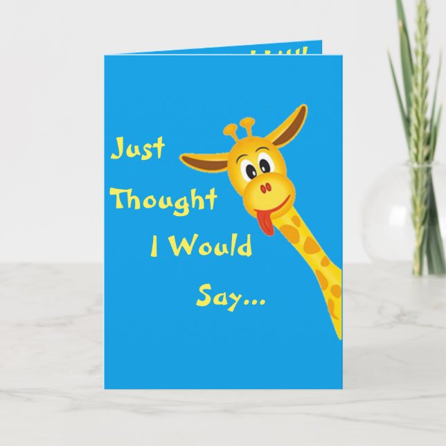 Tarjeta Cumpleaños de Little Boy Giraffe (Anverso)