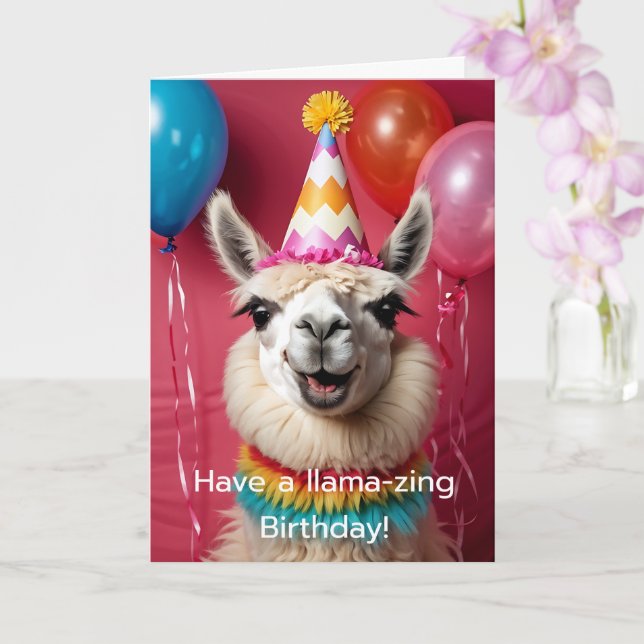 Tarjeta Cumpleaños de Llama ¡Que tengas un cumpleaños llam (Orquídea)