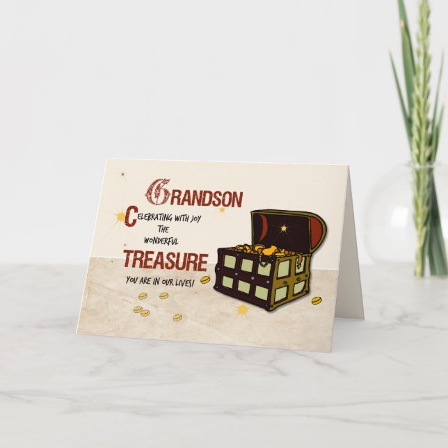 Tarjeta Cumpleaños de los Abuelos con el Tesoro Pirata (Anverso)