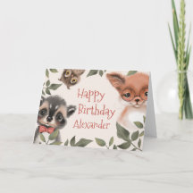 Cumpleaños de los Animales Woodland de Niños Perso