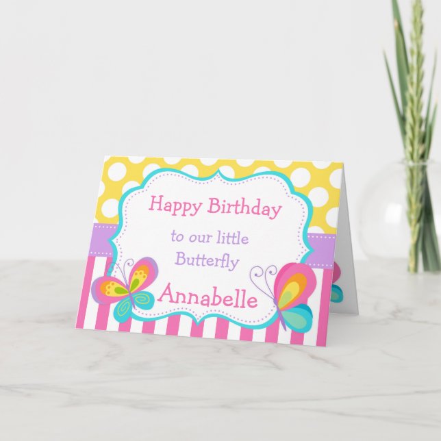 Tarjeta Cumpleaños de los Besos de Mariposa (Anverso)