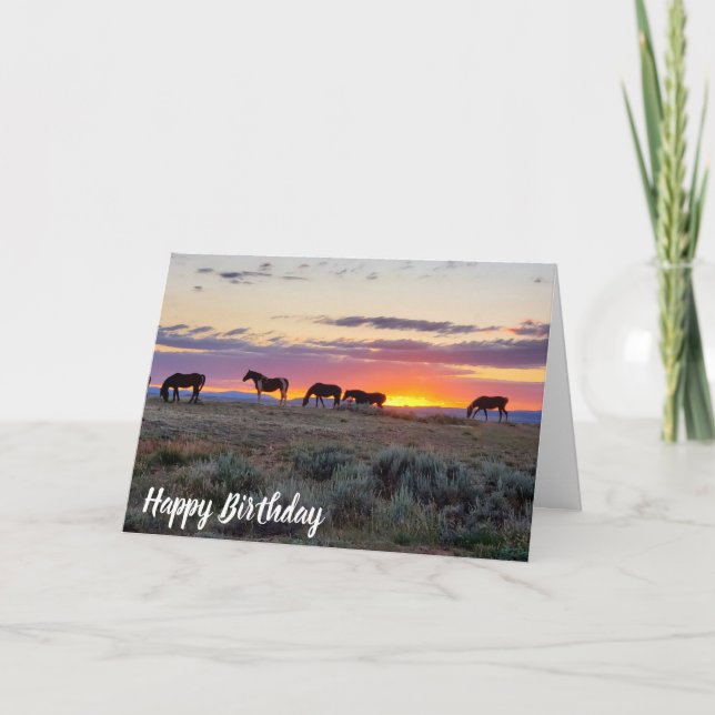 Tarjeta Cumpleaños de los Caballos Salvajes (Anverso)